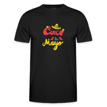 Funny costume for Cinco de Mayo in Mexico - Men's Functional T-Shirt - black - Front - AI Model Male 178 dark (178cm)