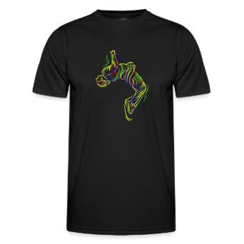 Parkour Backflip - Männer Funktions-T-Shirt - Schwarz - Vorne - AI Model Male 178 dark (178cm)