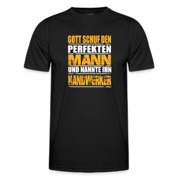 Handwerker - Männer Funktions-T-Shirt - Schwarz - Vorne - AI Model Male 178 dark (178cm)