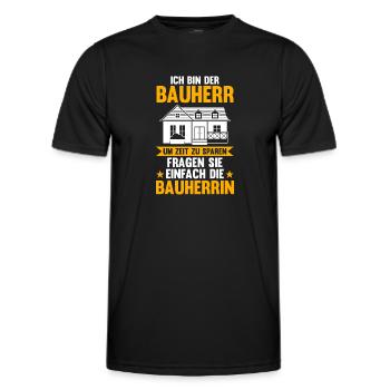 Bauherr - Männer Funktions-T-Shirt - Schwarz - Vorne - AI Model Male 178 dark (178cm)