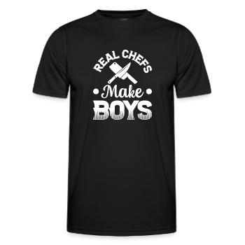 Real Chef Make Boys Cooking Chef Knives Kitchen Fo - Men's Functional T-Shirt - black - Front - AI Model Male 178 dark (178cm)