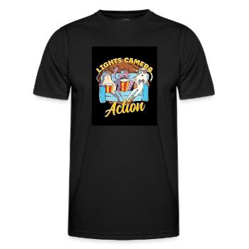 Ligts Camera Action - Men's Functional T-Shirt - black - Front - AI Model Male 178 dark (178cm)