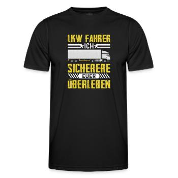 Lkw fahrer Ich sichere euer Überleben Brummi Vater - Männer Funktions-T-Shirt - Schwarz - Vorne - AI Model Male 178 dark (178cm)
