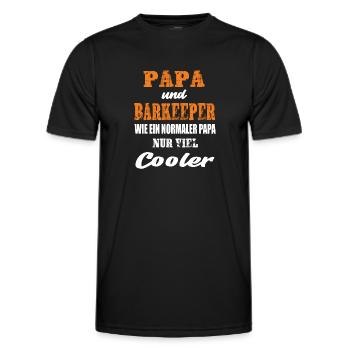 Papa und Barkeeper Bar Nachtleben Cocktails - Männer Funktions-T-Shirt - Schwarz - Vorne - AI Model Male 178 dark (178cm)