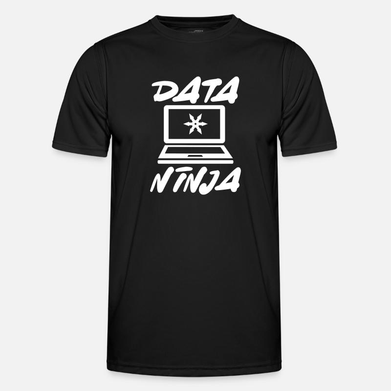 Daten ninja Stern - Männer Funktions-T-Shirt - Schwarz