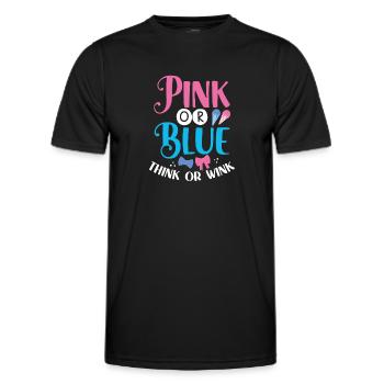 Rosa Oder Blau Denken Oder Zwinkern - Männer Funktions-T-Shirt - Schwarz - Vorne - AI Model Male 178 dark (178cm)