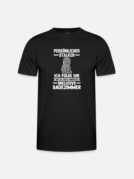Scottish Fold Katze - Männer Funktions-T-Shirt - Schwarz