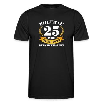 25. Hochzeitstag Ehefrau Silberhochzeit Geschenk - Männer Funktions-T-Shirt - Schwarz - Vorne - AI Model Male 178 dark (178cm)