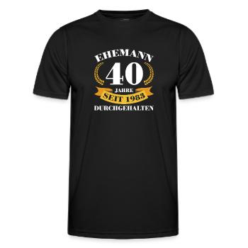 40. Hochzeitstag Ehemann Rubinhochzeit Geschenk - Männer Funktions-T-Shirt - Schwarz - Vorne - AI Model Male 178 dark (178cm)