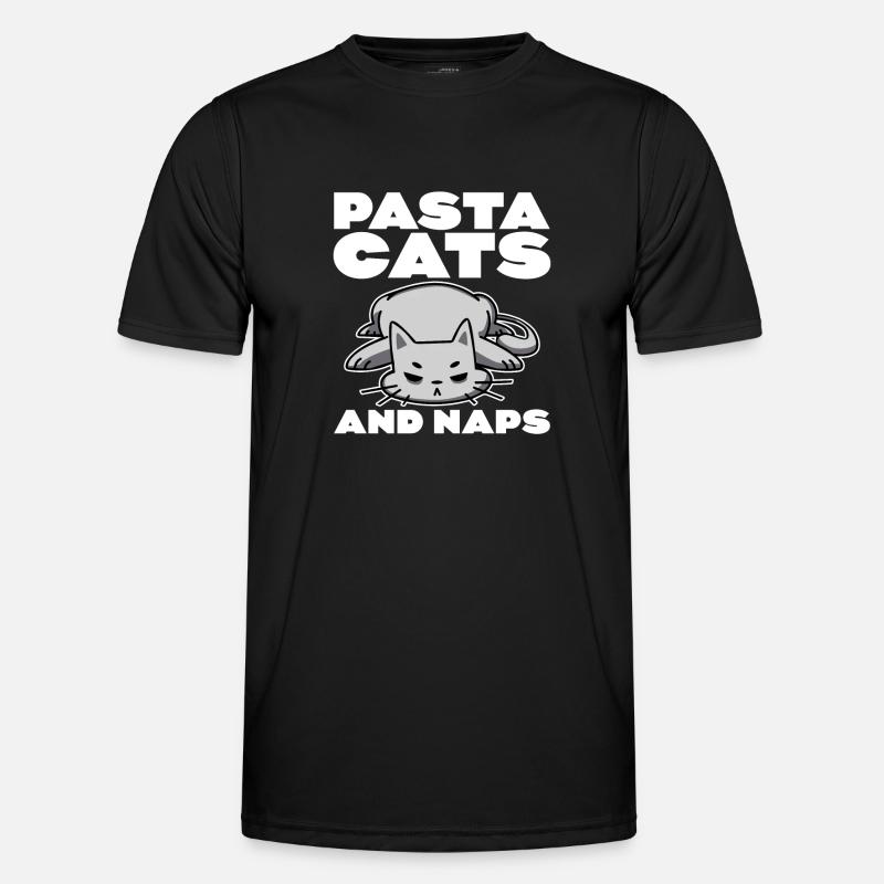 Pasta Cats And Naps 4 - Männer Funktions-T-Shirt - Schwarz