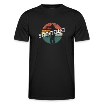 Kameramann Geschichtenerzähler Bunt - Männer Funktions-T-Shirt - Schwarz - Vorne - AI Model Male 178 dark (178cm)