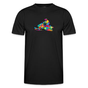 Motorschlitten Polygon Schneemobil - Männer Funktions-T-Shirt - Schwarz - Vorne - AI Model Male 178 dark (178cm)
