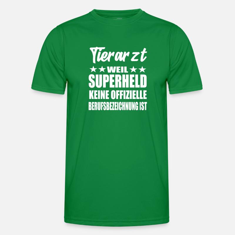 Tierarzt Superheld Spruch Männer Funktions-T-Shirt