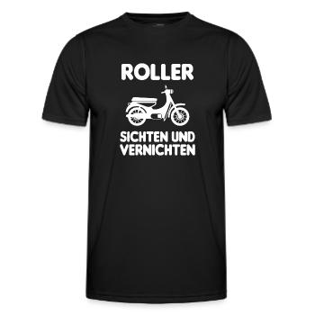 Roller Sichten Und Vernichten Moped Liebhaber Mofa - Männer Funktions-T-Shirt - Schwarz - Vorne - AI Model Male 178 dark (178cm)