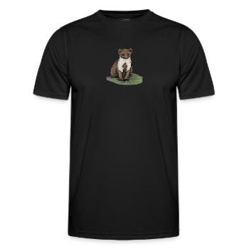 Martre de pierre I maison motif de chasse au gibier de martre pour les chasseurs - T-shirt sport Homme - noir - Devant - AI Model Male 178 dark (178cm)