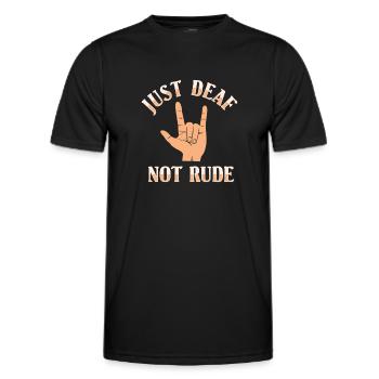 ASL Just Deaf Pas Rude Sign Language - T-shirt sport Homme - noir - Devant - AI Model Male 178 dark (178cm)