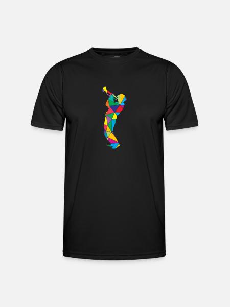 Low Poly Polygon Trumpet - Men's Functional T-Shirt - black