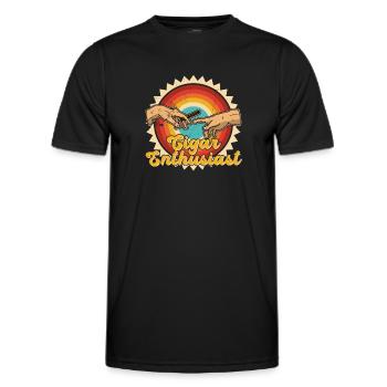 Smoking Smoking Cigar Cigar Tobacco Smoking - Men's Functional T-Shirt - black - Front - AI Model Male 178 dark (178cm)