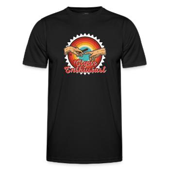 Smoking Smoking Cigar Cigar Tobacco Smoking - Men's Functional T-Shirt - black - Front - AI Model Male 178 dark (178cm)