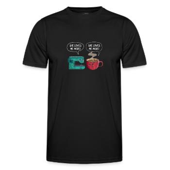 Coudre du café - T-shirt sport Homme - noir - Devant - AI Model Male 178 dark (178cm)