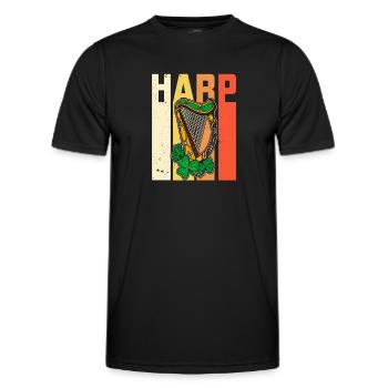 Musiker Harfenist Keltische Harfe Musikschule - Männer Funktions-T-Shirt - Schwarz - Vorne - AI Model Male 178 dark (178cm)