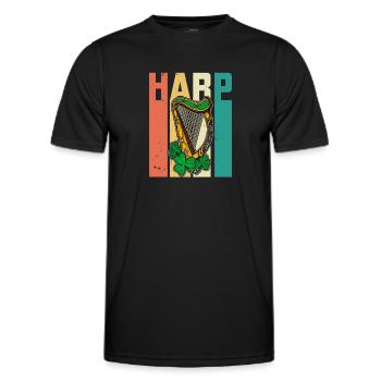 Musiker Harfenist Keltische Harfe Musikschule - Männer Funktions-T-Shirt - Schwarz - Vorne - AI Model Male 178 dark (178cm)