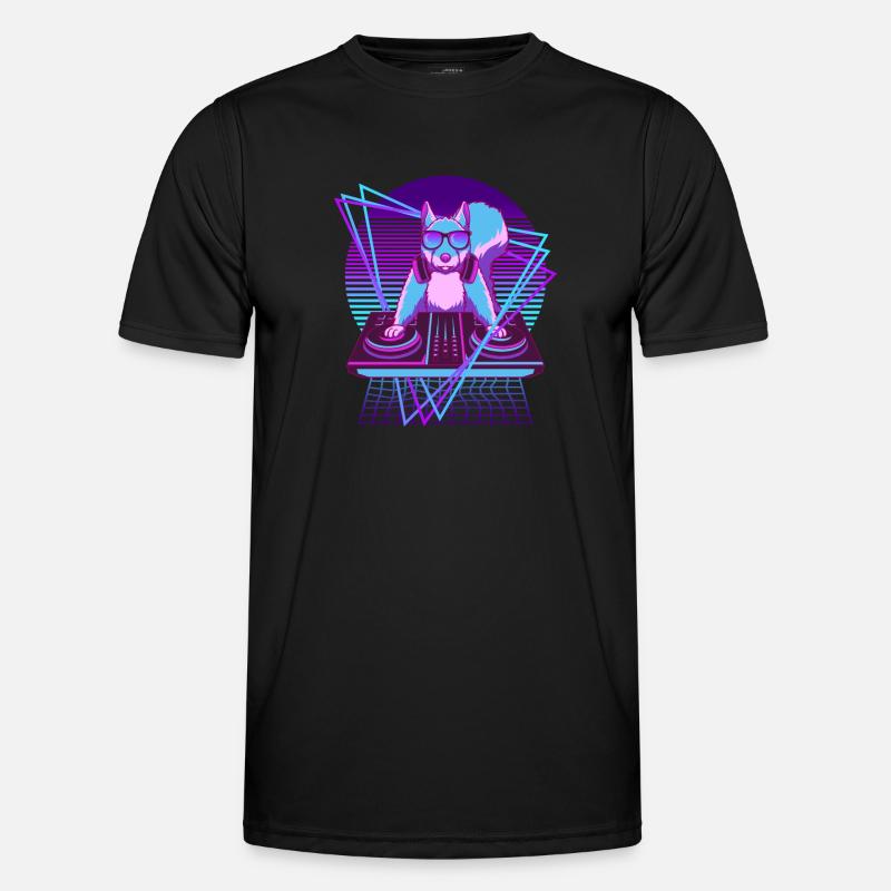 Vaporwave Eichhörnchen DJ Pult Eichhörnchen - Männer Funktions-T-Shirt - Schwarz