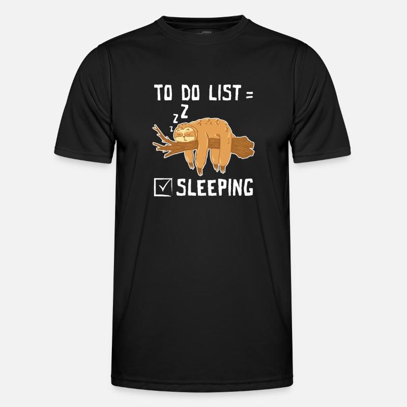 To do list sleeping Sloth - Männer Funktions-T-Shirt - Schwarz