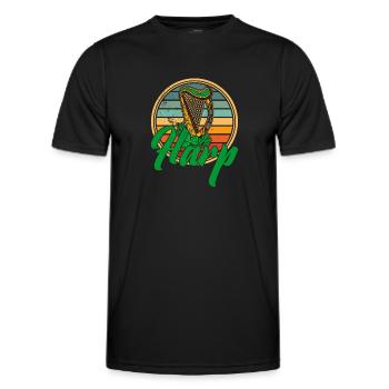 Musikschule Harfe Harfenist Irland Irisch - Männer Funktions-T-Shirt - Schwarz - Vorne - AI Model Male 178 dark (178cm)