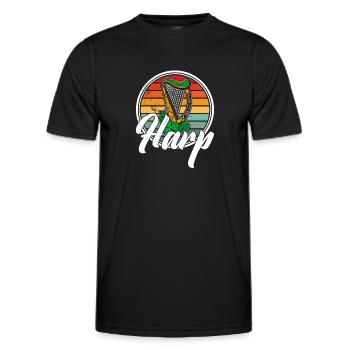 Musikschule Harfe Harfenist Irland Irisch - Männer Funktions-T-Shirt - Schwarz - Vorne - AI Model Male 178 dark (178cm)