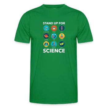 Stand Up For Science Biology Physics School - Men's Functional T-Shirt - kelly green - Front - AI Model Male 178 dark (178cm)