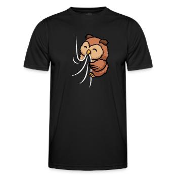 Mignon Hibou Tissu Mordant Hibou suceur - T-shirt sport Homme - noir - Devant - AI Model Male 178 dark (178cm)