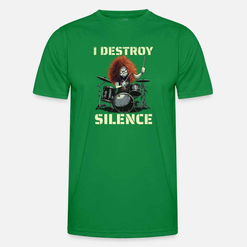 Redhead Drummer I Destroy Silence T-shirt sport Homme