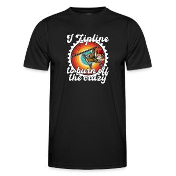 Seilrutschen Ziplining Zipline Wald Hobby Berge - Männer Funktions-T-Shirt - Schwarz - Vorne - AI Model Male 178 dark (178cm)