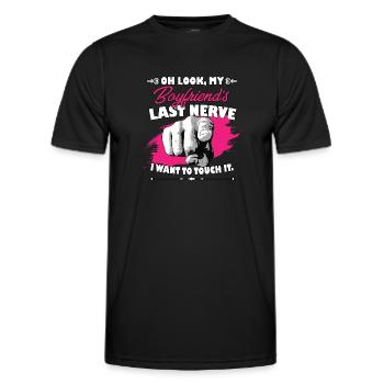 Look My Boyfriend's Last Nerve Funny Girlfriend - Männer Funktions-T-Shirt - Schwarz - Vorne - AI Model Male 178 dark (178cm)
