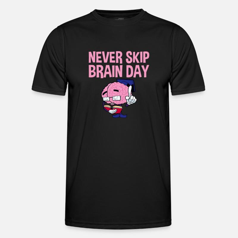 Never Skip Brain Day 2 - Männer Funktions-T-Shirt - Schwarz
