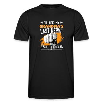 Look My Grandma's Last Nerve Funny Grandmother - Men's Functional T-Shirt - black - Front - AI Model Male 178 dark (178cm)