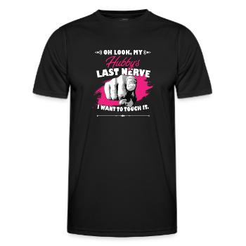 Look My Hubby's Last Nerve Funny Husband Wife - Männer Funktions-T-Shirt - Schwarz - Vorne - AI Model Male 178 dark (178cm)