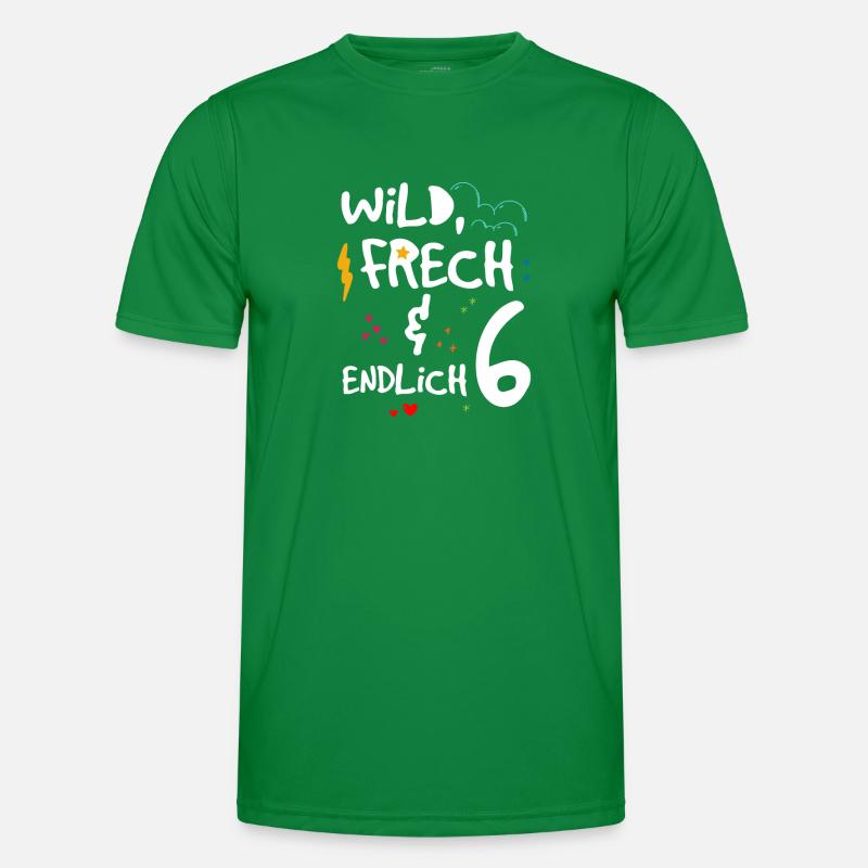 Wild Frech & endlich 6 Kindergeburtstag Männer Funktions-T-Shirt