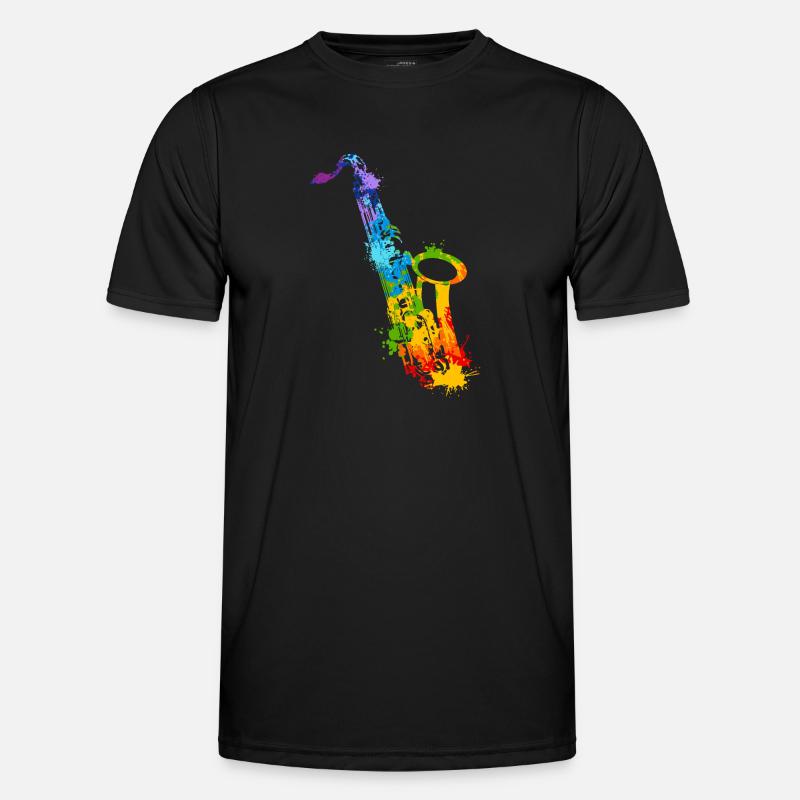 Splash Saxophone - Men's Functional T-Shirt - black