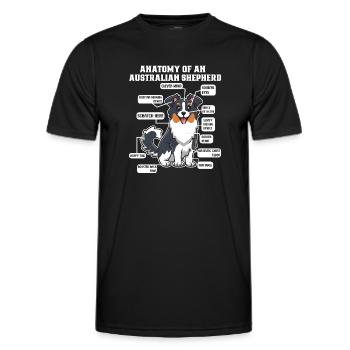 Berger australien Aussie Papa Aussie Maman - T-shirt sport Homme - noir - Devant - AI Model Male 178 dark (178cm)