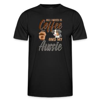 Berger australien Aussie Dad Aussie Mom - T-shirt sport Homme - noir - Devant - AI Model Male 178 dark (178cm)