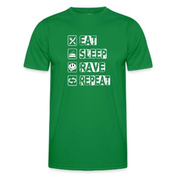 Eat Sleep Rave Repeat - Männer Funktions-T-Shirt - Kelly Green - Vorne - AI Model Male 178 dark (178cm)