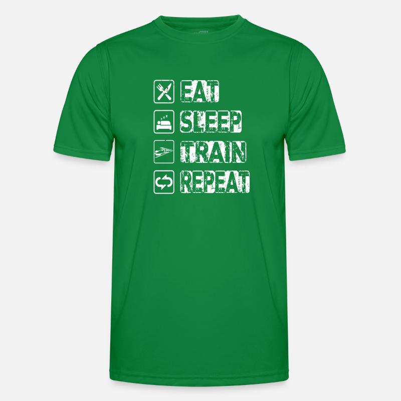 Eat Sleep Train Repeat Männer Funktions-T-Shirt