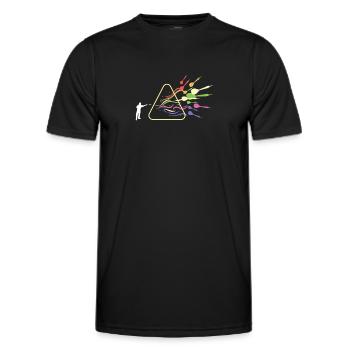 Dart Prisma Regenbogen Licht Lustig Physik - Männer Funktions-T-Shirt - Schwarz - Vorne - AI Model Male 178 dark (178cm)