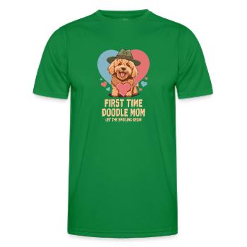 Première fois Doodle Maman Goldendoodle Chien Maman Mignonne - T-shirt sport Homme - vert - Devant - AI Model Male 178 dark (178cm)
