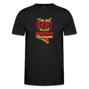 I'm not short - Men's Functional T-Shirt - black - Front - AI Model Male 178 dark (178cm)