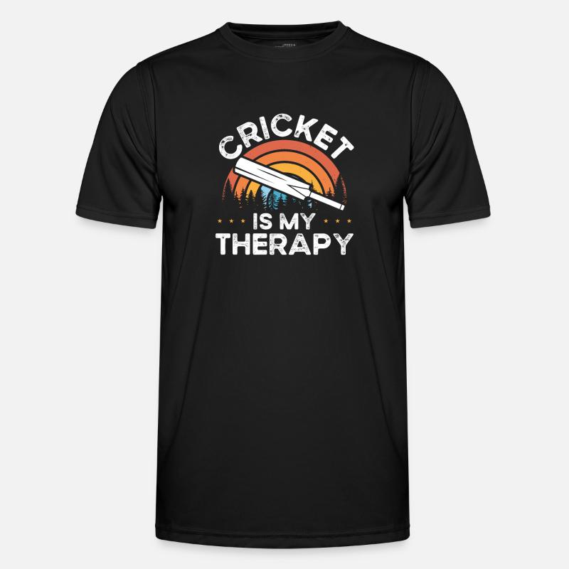Cricket is my therapy - Men's Functional T-Shirt - black