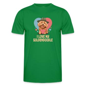 J’aime mon Goldendoodle Dog Dad Doodle Mama Mignon - T-shirt sport Homme - vert - Devant - AI Model Male 178 dark (178cm)