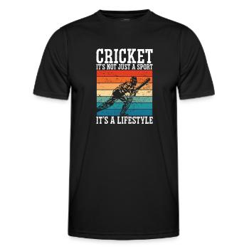 Cricket Ist Ein Lebensstil - Männer Funktions-T-Shirt - Schwarz - Vorne - AI Model Male 178 dark (178cm)